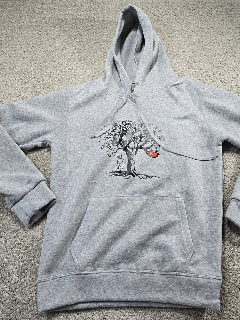 Taylor Swift Hoodie Womens XS Gray All Too Well Tree Red Scarf Eras Tour Sweatsh
